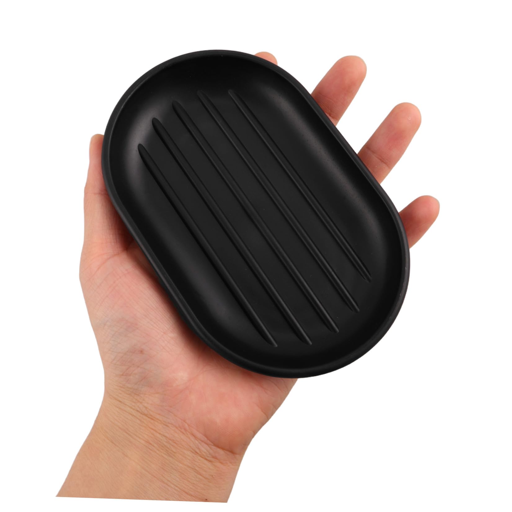 Beaupretty Conjunto de Accesorios de Baño con Dispensador de Jabón Negro de 6 Piezas en Plástico Resistente Humedad Porta Cepillos y Papelera para Hogar Elegante