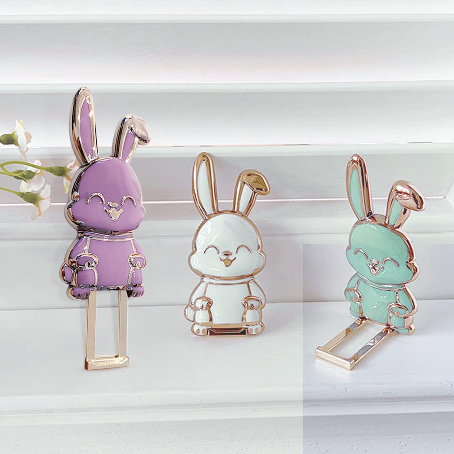 Rabbit Mobile Phone Holder Set of 3, 3D Table Mobile Phone Stand, Mobile Phone Stand with Telescopic Rod, Foldable Rabbit Mobile Phone Stand — view 6