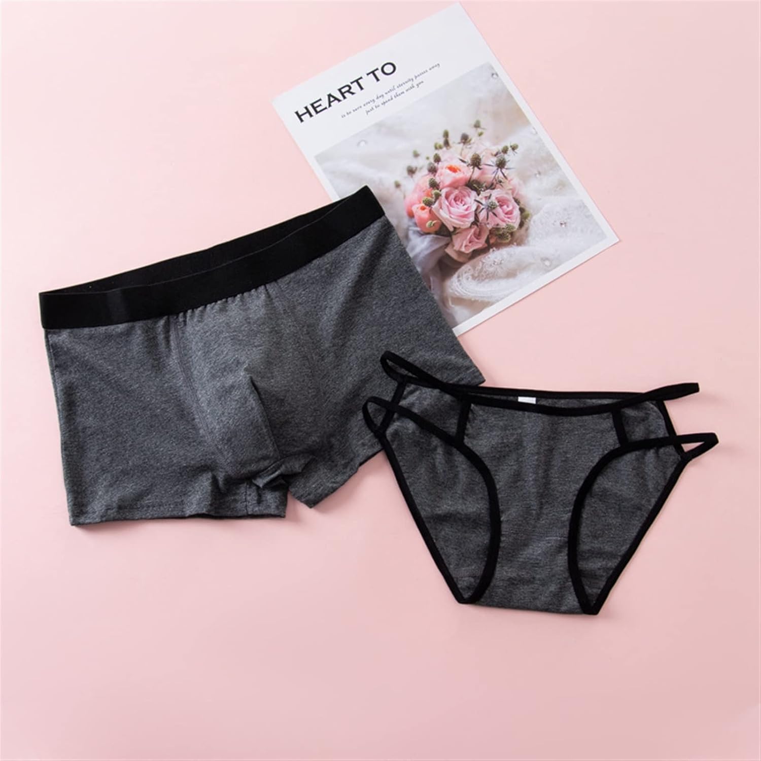 Couple Underwear Men Boxers Shorts Femme Sexy Briefs Elastic Lolita Undies for Two Bowknot Cute