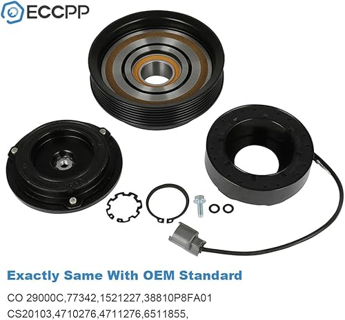 Vista 161 de ECCPP Embrague del compresor del A/C 1997-2001 apto para Ford E-150 E-250 E-350 E-450 AC Compresor Embrague Kit de Ensamblaje de Embrague Conjunto