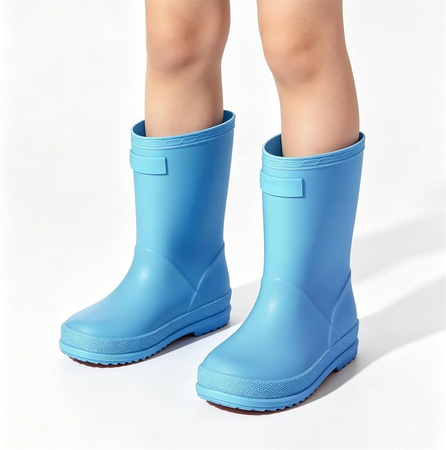Kids Plain Rain Boots Toddler Girls Non Slip Thick Sole Shoes Lightweight High-Top Rainboots Fall Outdoor Hiking Water Shoes Warm Comfortable Rain Boots,B-Blue, 9.5