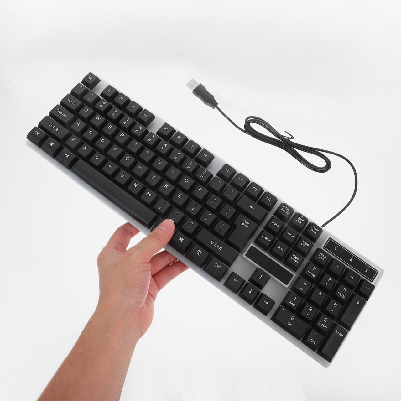 Wired Gaming Keyboard and Mouse Set with Led Backlit Floating Keycaps Ergonomic Design and Draining Holes for Comfortable Long-Term Use Computer USB Keyboard Mouse Combo