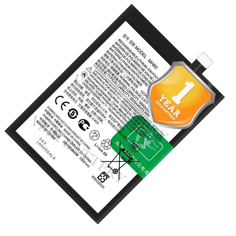 Image of Original MH60 Battery Compatible for Motorola Moto G10 Power (PAMR0002IN, PAMR0008IN, PAMR0010IN) - (6000mAh) - 1 Year Warranty K7