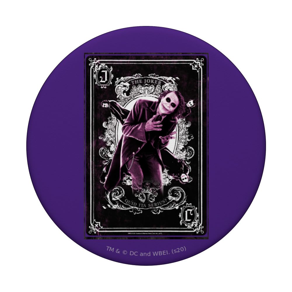 The Dark Knight Joker Quid Ita Serius PopSockets Swappable PopGrip, Black - Image 3
