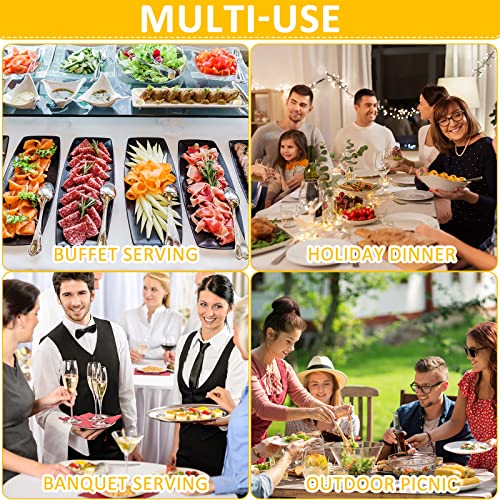 Image of Mimorou 12 Pcs Stainless Steel Serving Spoons Set for Buffet 8.3 Inches Large Serving Utensils Dishwasher Safe Metal Polished Buffet Spoons for Food Cooking Catering Kitchen Banquet Restaurant Gifts