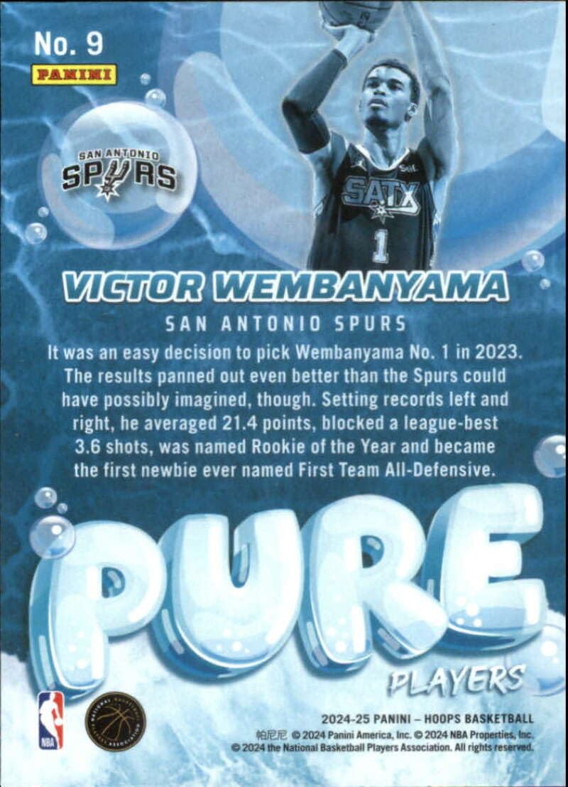 Amazon.com: 2024-25 NBA Hoops Pure Players #9 Victor Wembanyama
