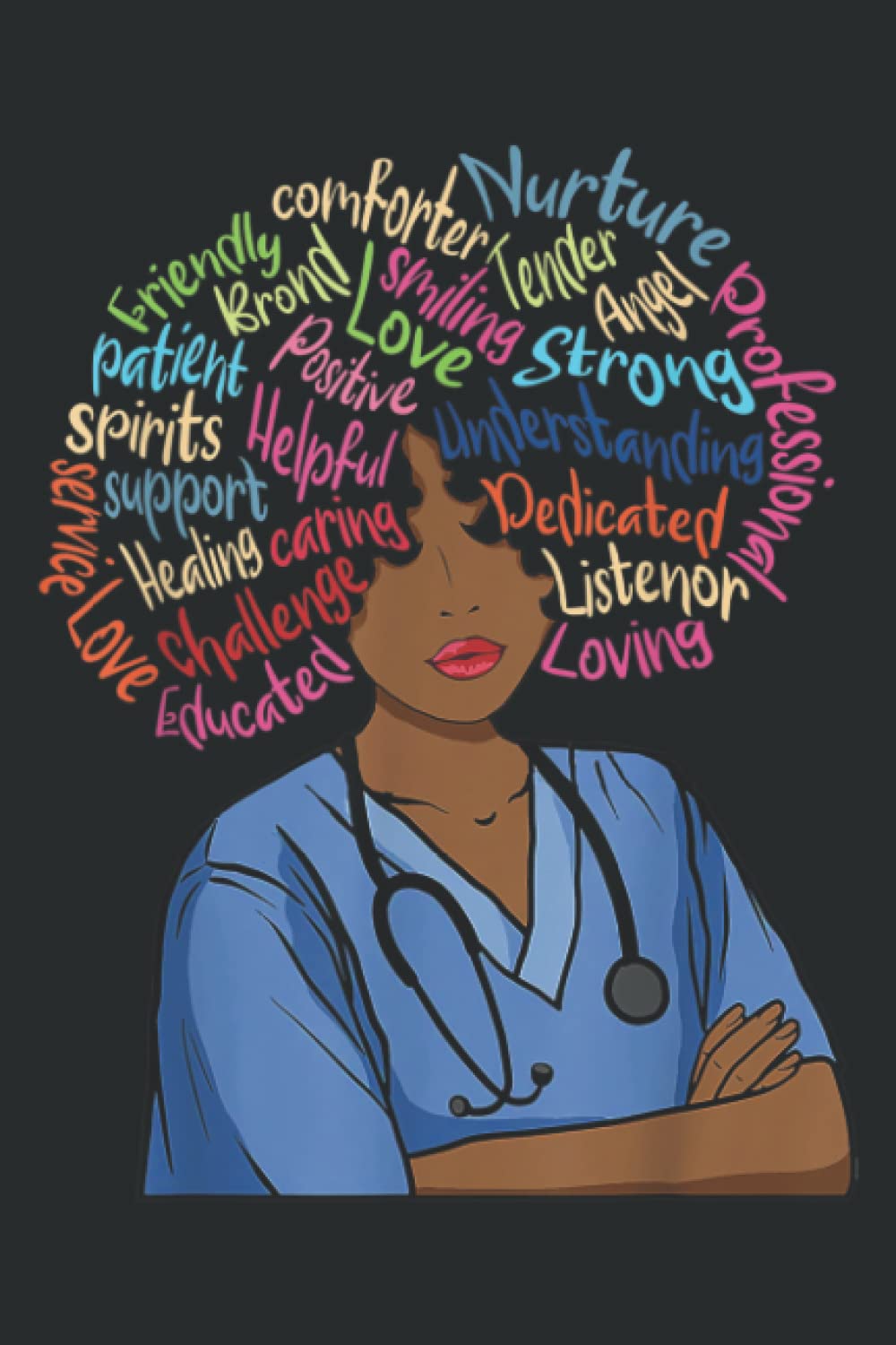 Afro Word Black Nurse Uniform African Women Funny Gift: Undated Daily Planner: Set Goals, Plans, And Schedules Monthly, Weekly, And Daily (6" x 9" ), 100 Pages Paperback – Notebook, 18 April 2022