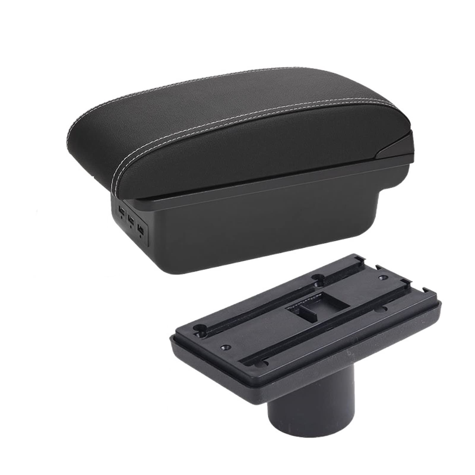 For Seat For Ibiza 6j 6L Car Armrest Box Central Store Content Storage Box With Cup Holder Ashtray Products With USB(B3 3USB)