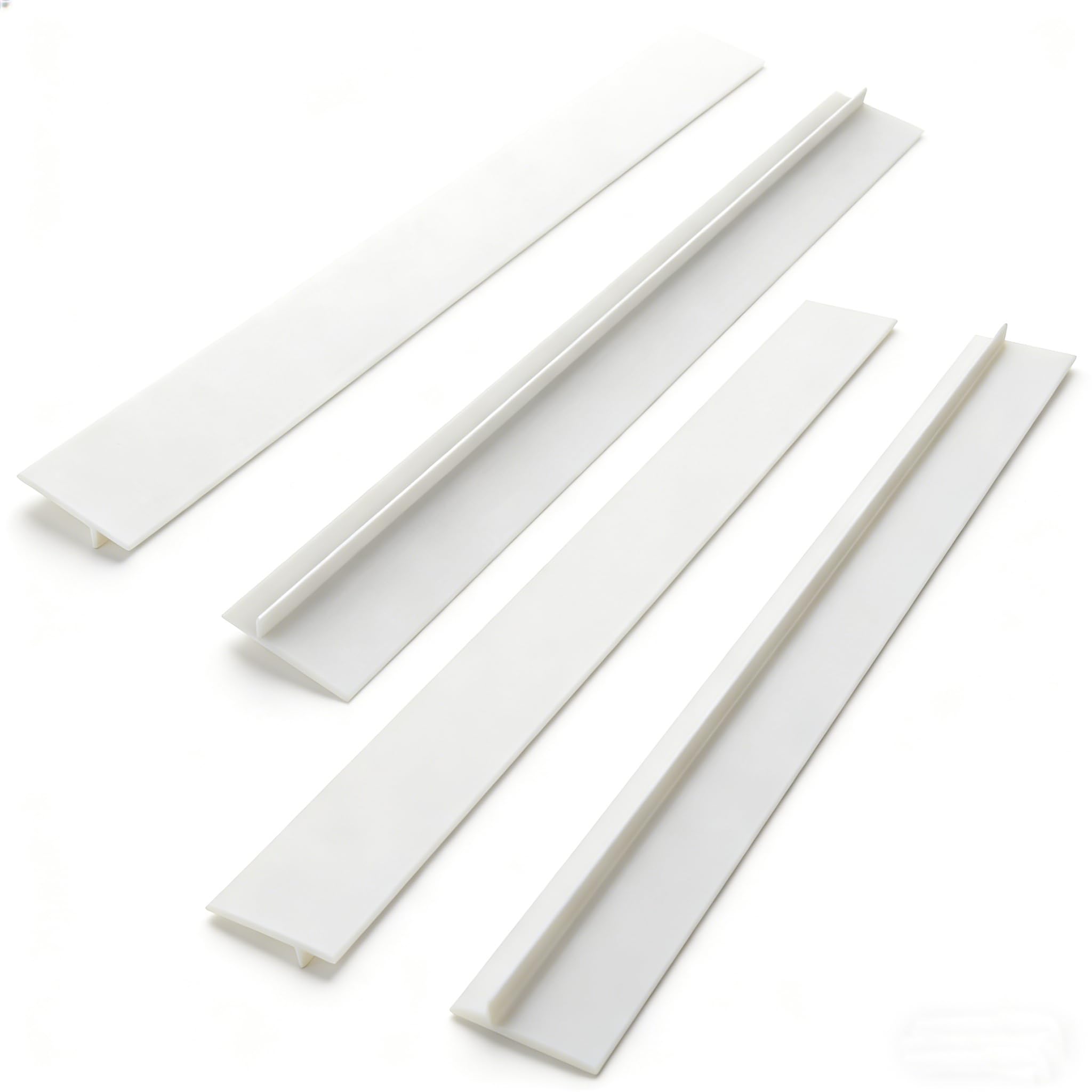 2-Pack T-Type Silicone Stove Gap Filler, 2.2"×21" White Counter Seal Strip, Heat Resistant Food Grade Silicone Gap Cover, Easy Clean Cuttable Strip for Between Stove and Counter, Gas Range Universal
