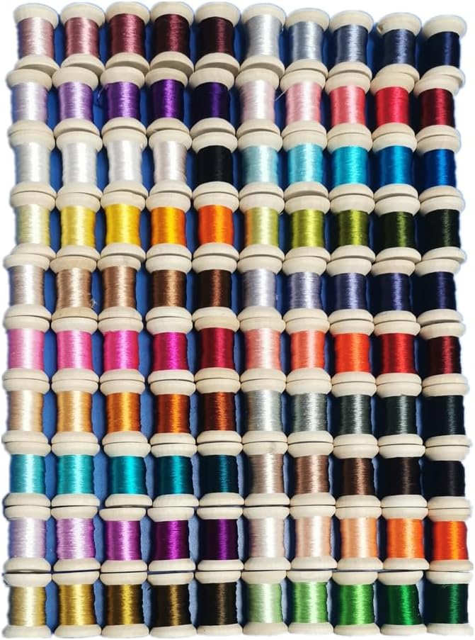 100 spools Natural Mulberry Silk Handmade Embroidery Floss Thread 20-22 per Color DIY Craft Fly Tying