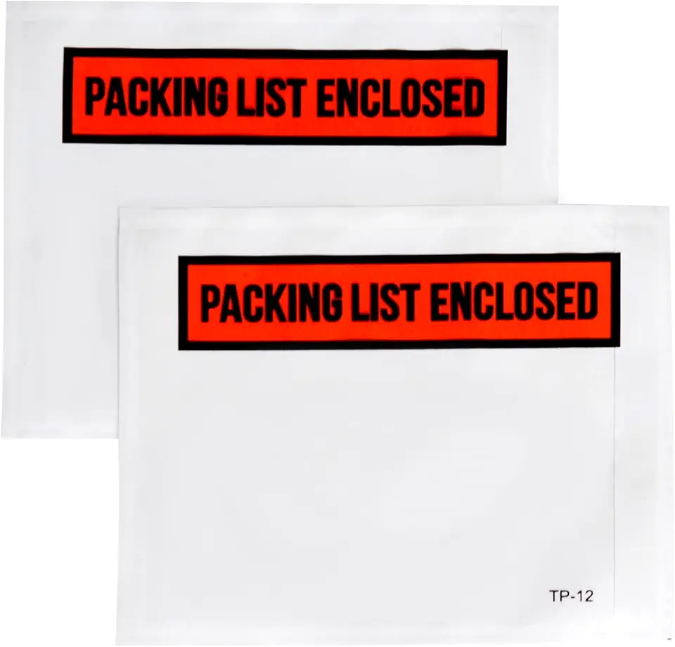 Pack of 1000 4.5 x 5.5 inch Clear Self Adhesive Packing List Envelopes - Mailing / Mailing Bags Closed Bags for Packing Notes, Invoice