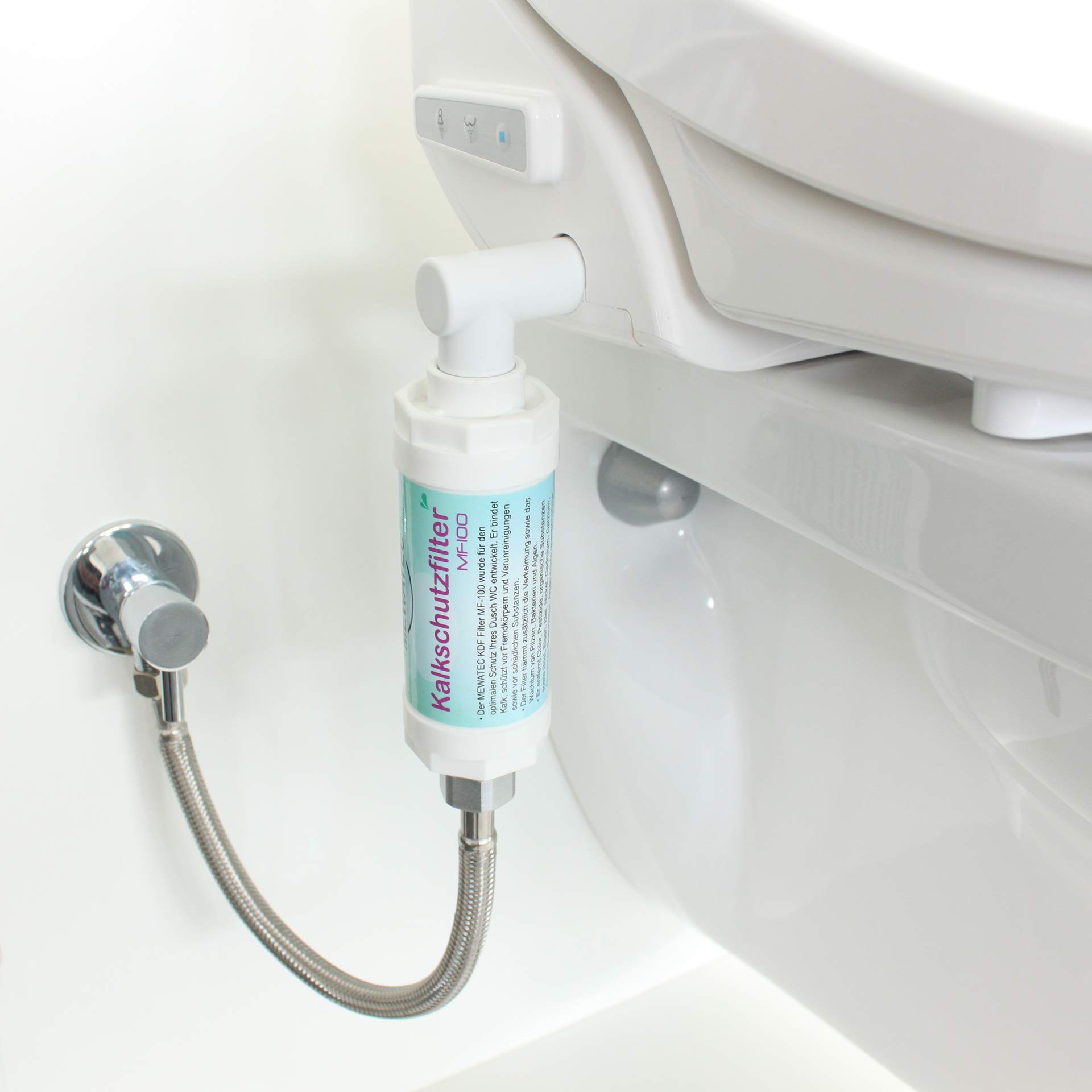 MF100 Kalkschutzfilter - 4 Stk Kalkschutzfilter als Dusch-WC Schutz - Verhindert das Verkalken von Dusch-WCs - Jahresvorrat