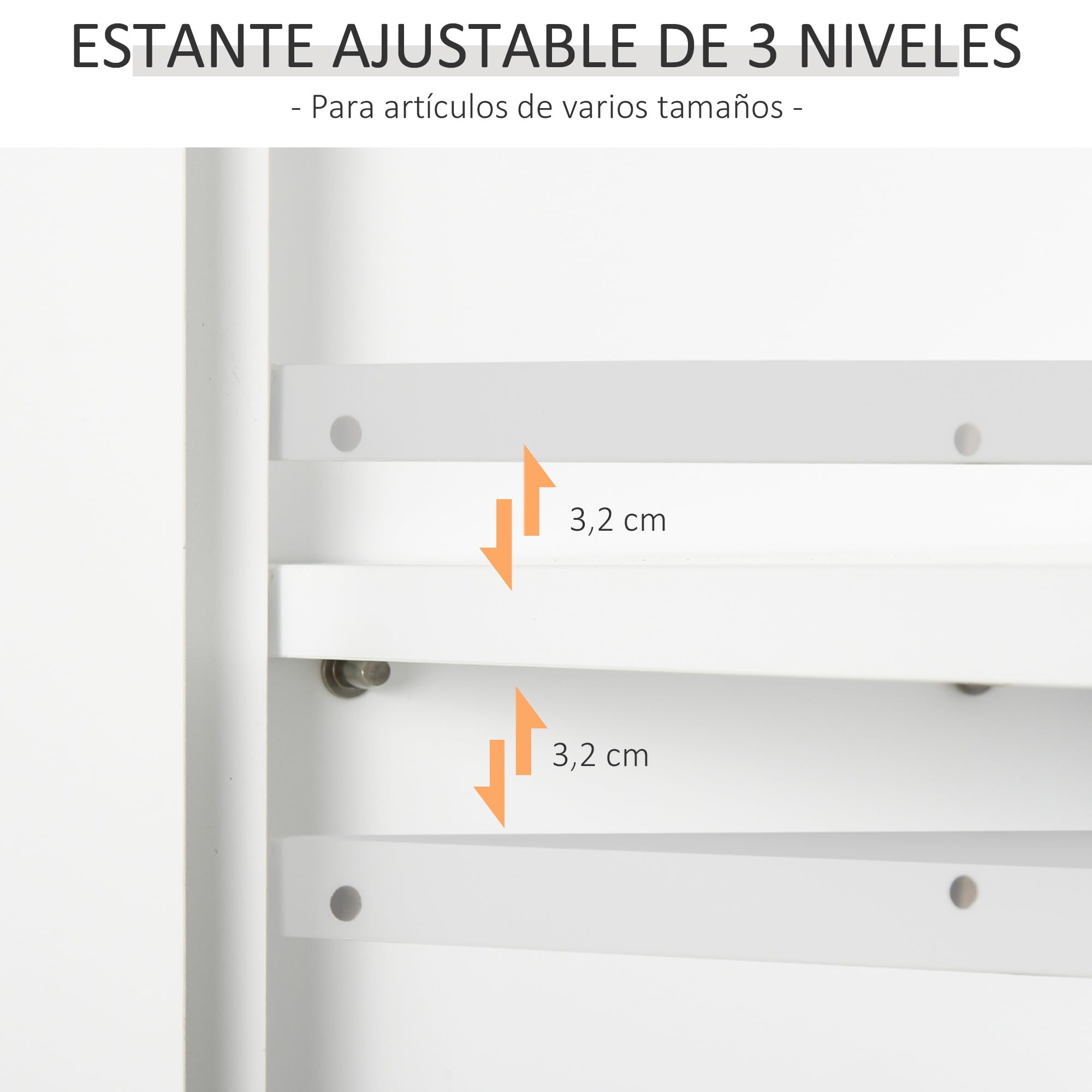 HOMCOM Armario de Pared para Baño Mueble Suspendido de Baño con 2 Puertas y Estante Ajustable y Almacenamiento Abierto para Aseo Dormitorio Ducha 60x19,8x58 cm Blanco