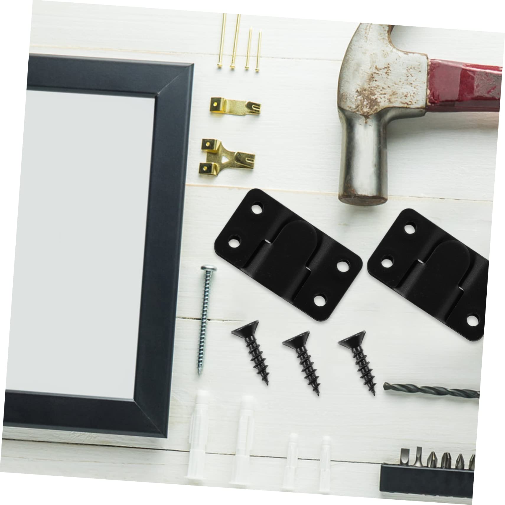 Ganchos para Colgar Cuadros, Acero Inoxidable Negro Varios tamaños 20 Piezas(4.4X4CM)
