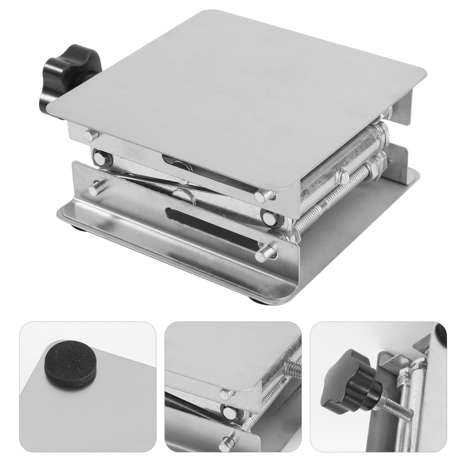 Mipcase Piattaforma Elevatrice in Acciaio Inox Banco da Lavoro Supporto Forbice Adatto per Laboratorio e Strumenti Vari