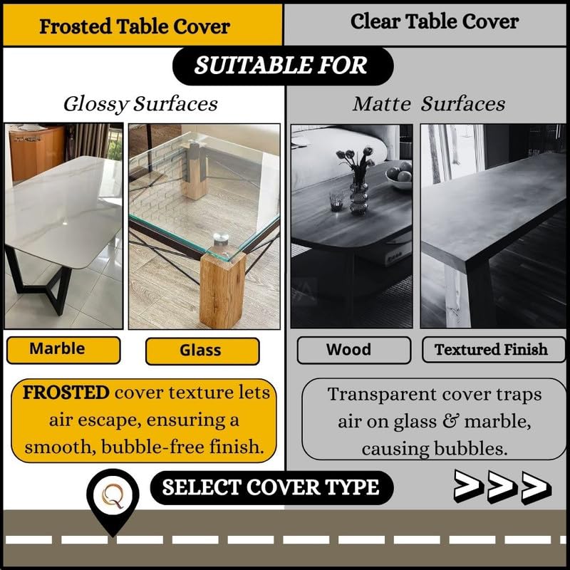Image of Qlarity Covers 2mm Max Shield PVC Table Cover Frosted, 17 X 56 Inch | Premium dining table translucent sheet made from durable PVC provides waterproof, anti-slip protection for everyday dining