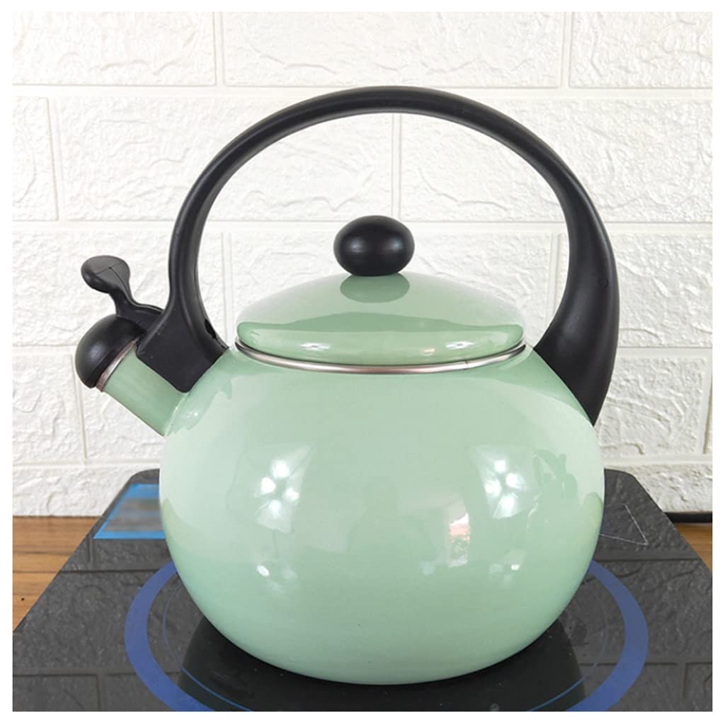 GTHTUHFD Water Kettle Enamel Whistle Kettle Insulation Kettle Household Thickened Teapot Suitable For Induction Cooker Gas Home Gift 2.2L/74.3Oz Tea Pot For Home,Light Green