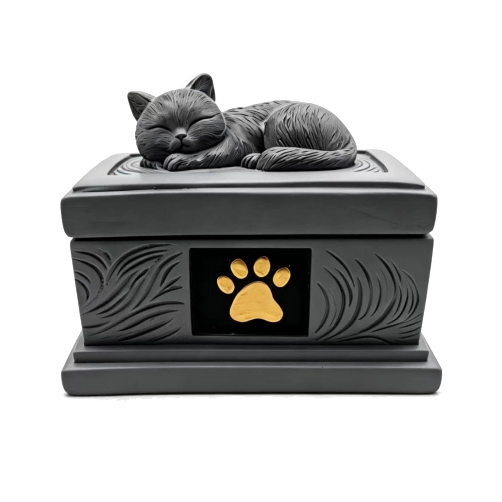 YYUINU Cat Urn, Resin Pet Memorial Cremation Urns, A Tribute to Memories Past