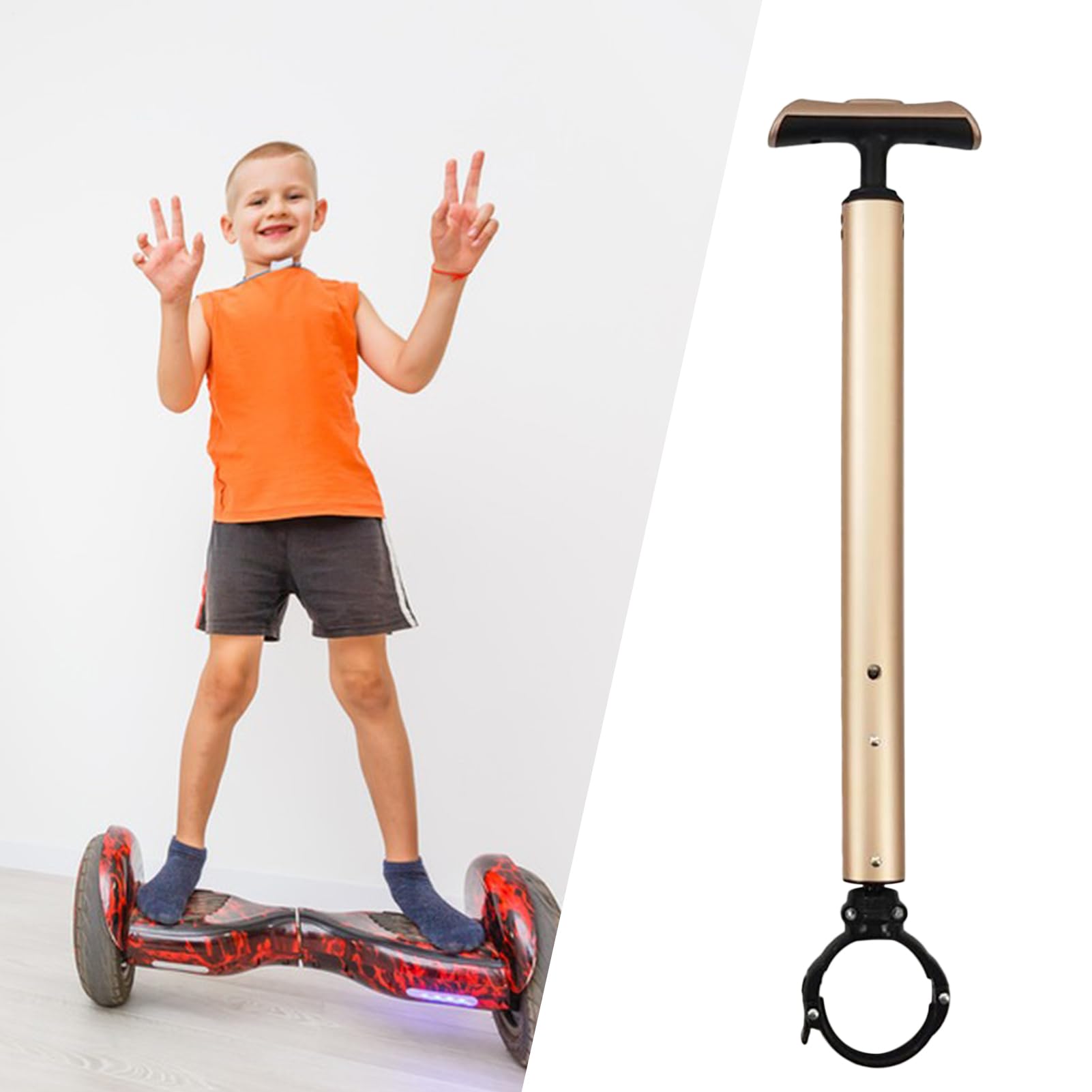 Manubrio per Hoverboard - Barra Manubrio in Lega di Alluminio - Accessori Sicurezza con Presa Antiscivolo per Principianti Monopattini Elettrici