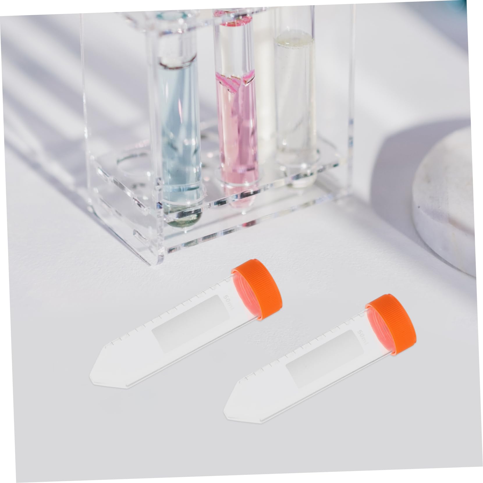 UKCOCO Provetta Centrifuga da Laboratorio 50ml Arancia Scala, 50 Pezzi