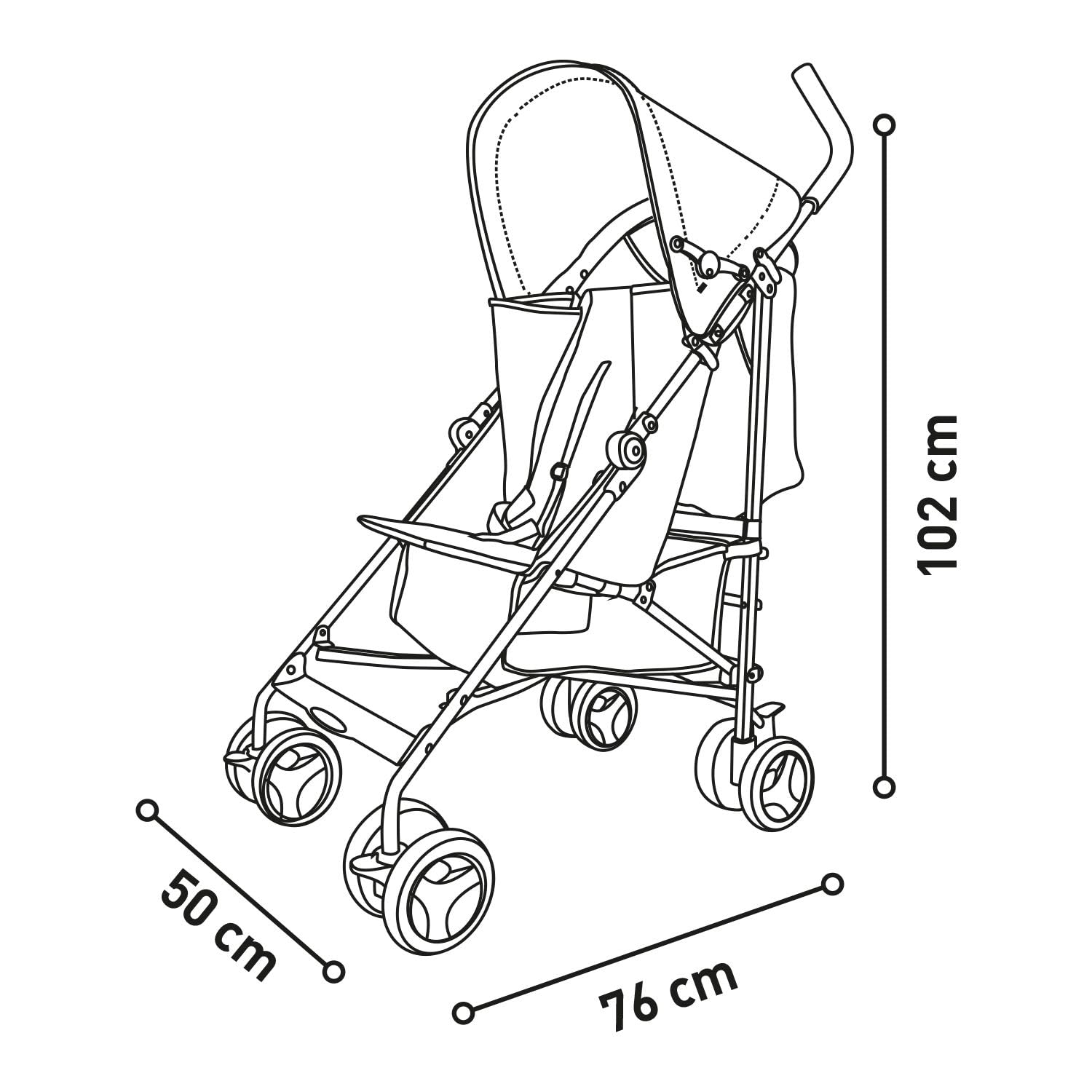 Asalvo MOMBI 2 Passeggino Ultraleggero per Neonato, Passeggino, Schienale Reclinabile, Passeggino urbano, Imbracatura 5 Punti, SPF50+, Capotta con Finestra, Maneggevole, Maggiore Sicurezza, Fino a 16