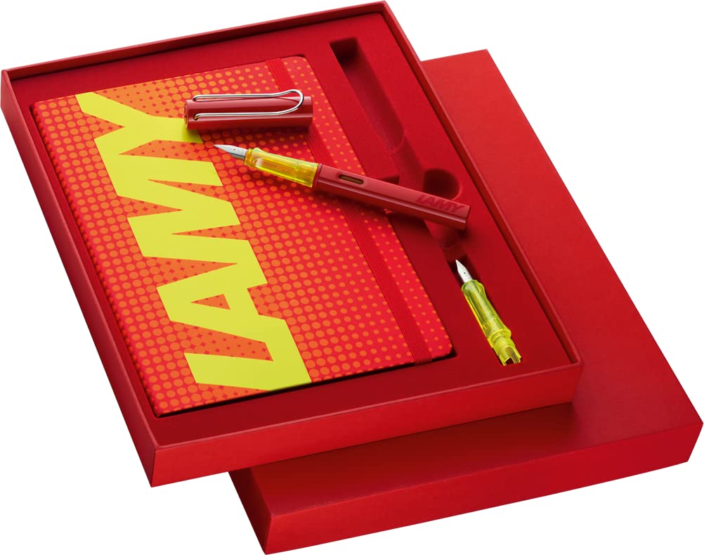 LAMY AL-STAR PARLAK KIRMIZI RENK F UC DOLMA KALEM VE DEFTER SETI