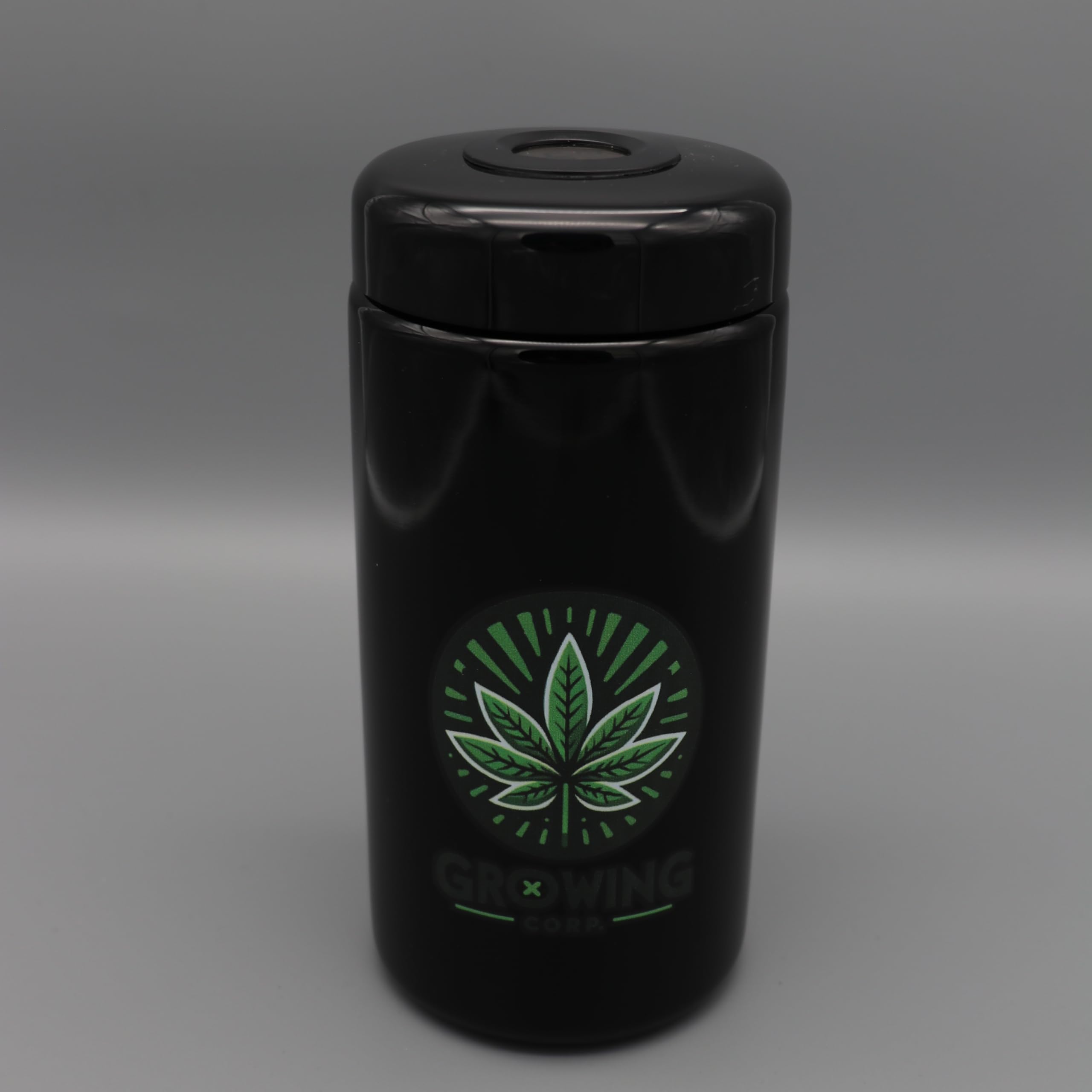 Cannabis Härtungsglas Humidor inkl. Hygrometer 1000 ml, Luftfeuchtigkeits- und Temperatursensor mittels Hygrometer aus hochwertigem Violettglas