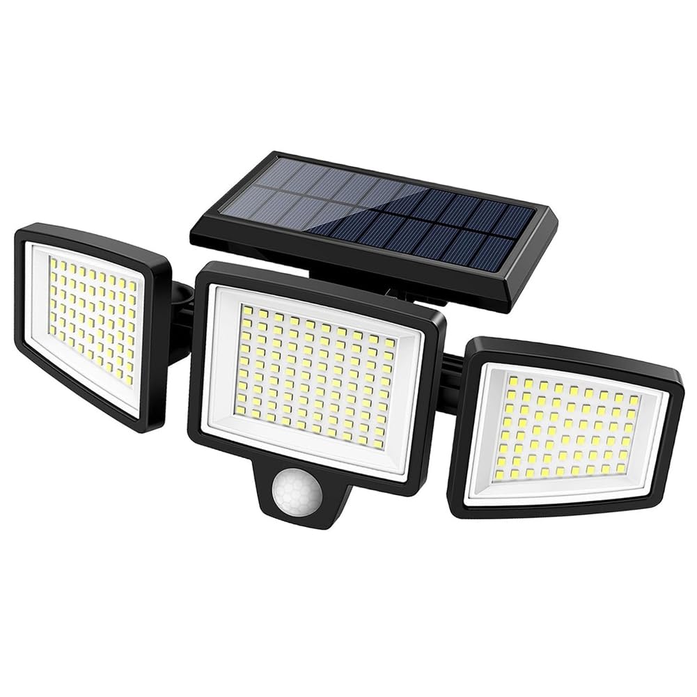 qimoi 210 LED Solar Security Lights 2500LM Motion Sensor Outdoor Flood Light with Remote for Garden Yard