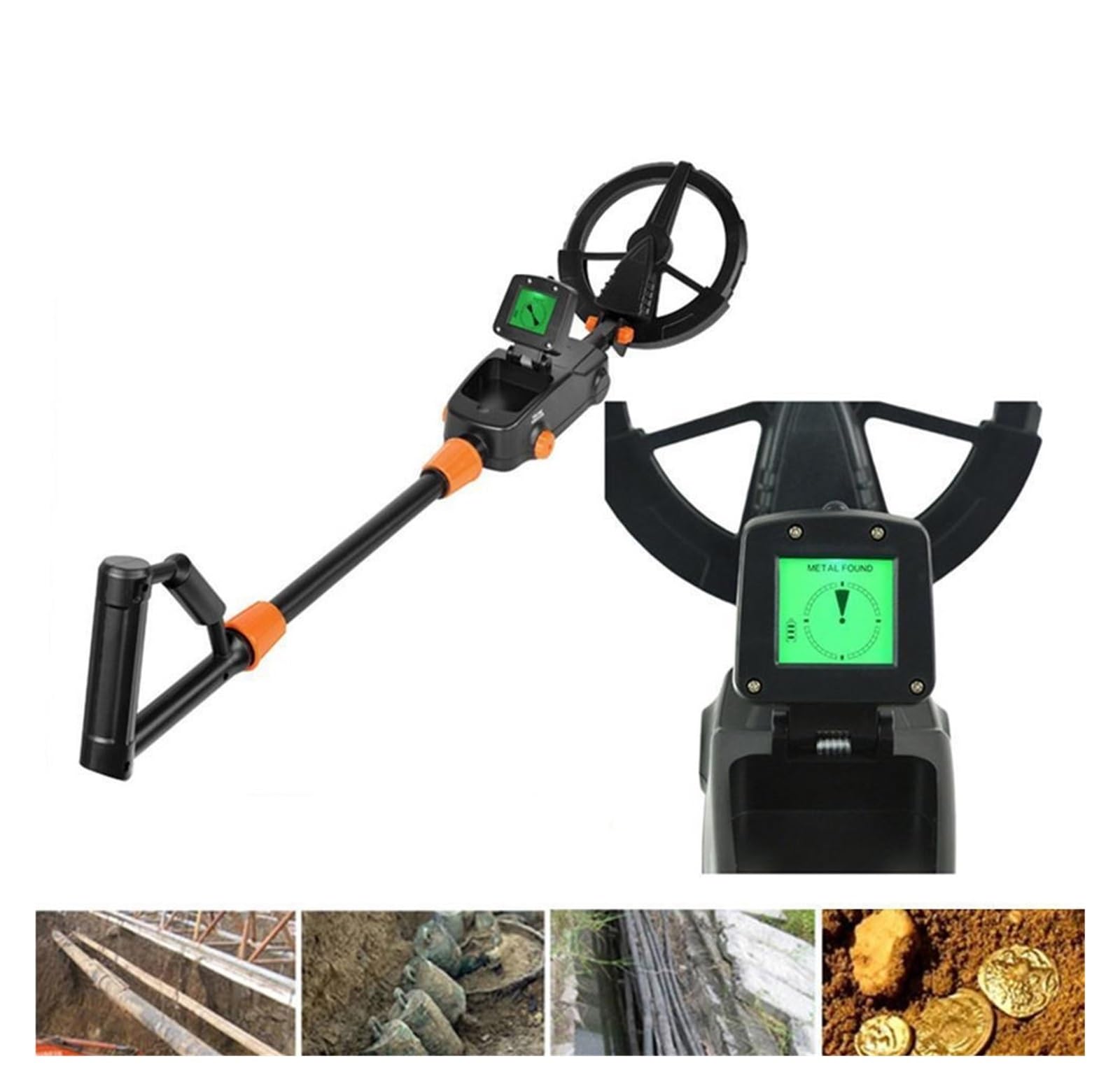 Metal Detector, MD1008A LCD Hunter Detecting Gold Digger Treasure Underground Metal Detector