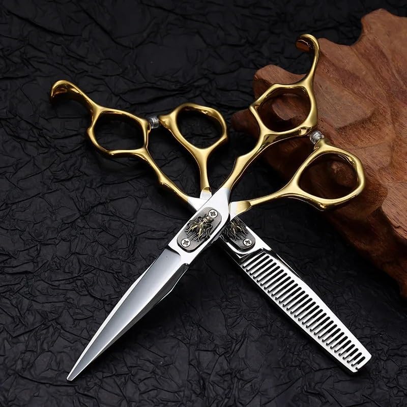 Hair Cutting Shears, 6 Inch Professional Salon Hairdressing Scissors Hair Scissors Barber Cutting Thinning Shears Set(