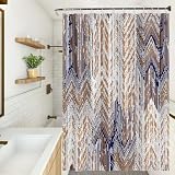 Umpoo Abstract Style Shower Curtain Grunge Old Blue Brown Arrow Geometric Pattern Shower Curtains for Modern Artistic Bathroom Waterproof Fabric Decor Set with Hooks, 72W x 96H Inch