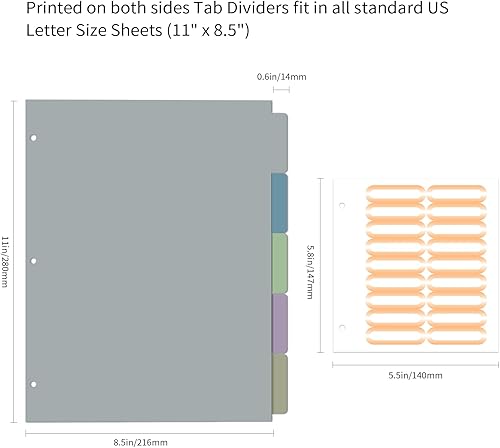 Miniatura 88 de Ospelelf Mini 3 Ring Binder, 2 Inch, Cute Pink Marble Binder for 5.5" x 8.5" with 5 Tab Dividers, File Folder Labels and Low Profile Clipboards