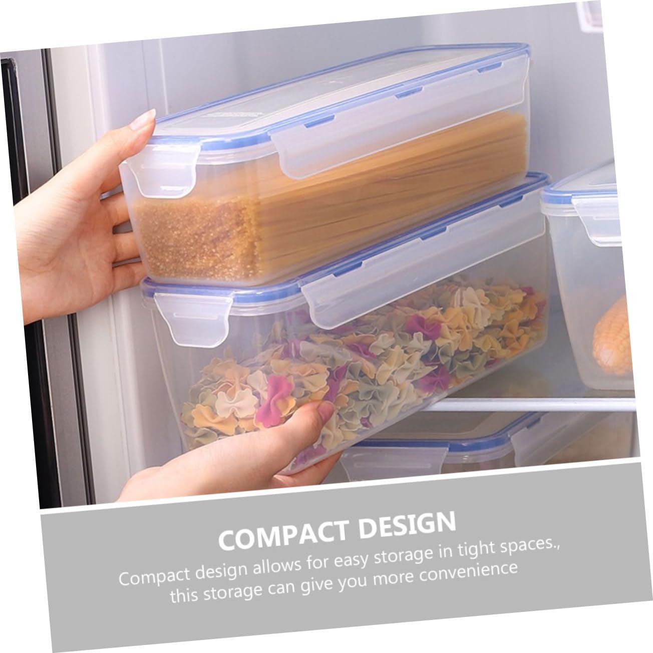 Mobestech 2Pcs Airtight Food Storage Box Containers for Vegetables and Pasta Each for Pantry Organization and Freshness Preservation