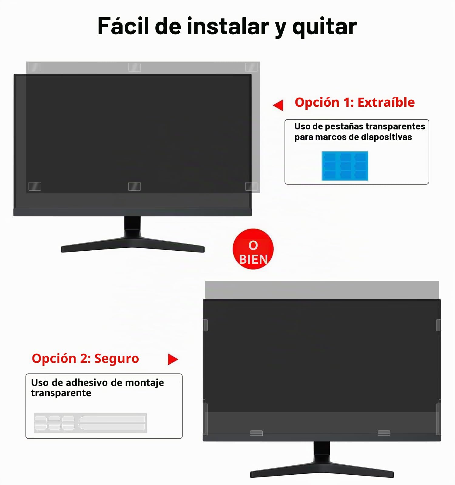 Filtro de pantalla de privacidad de computadora de 21.5 pulgadas para monitor de computadora de pantalla ancha [relación de aspecto 16:9] Película protectora antiespíaanti azulantiarañazos para