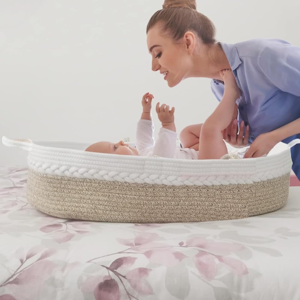 Panier à langer portable et pliable pour matelas à langer + matelas doux + housse amovible + protection extra imperméable + sac de voyage
