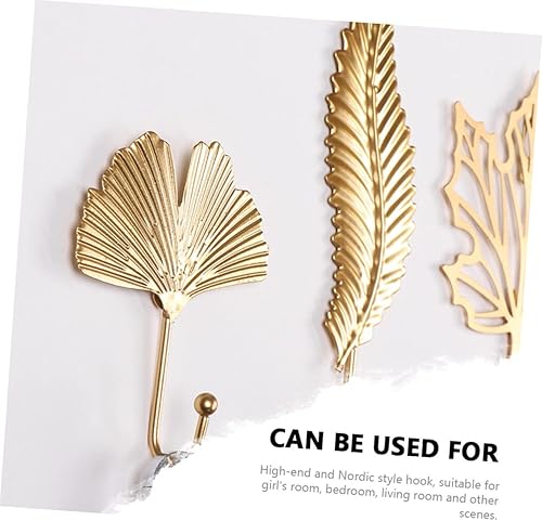 Miniatura 4 de OSALADI 2 ganchos de hojas para plantas, ganchos de cortina dorados, ganchos de pared para decoración de habitación, ganchos de pared de baño,