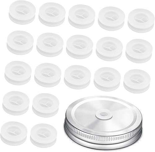 UPKOCH 20 ojales de silicona con agujero para pajita de masón ojales para fermentador tapa de fermentador ojales para tapas de tarros de masón