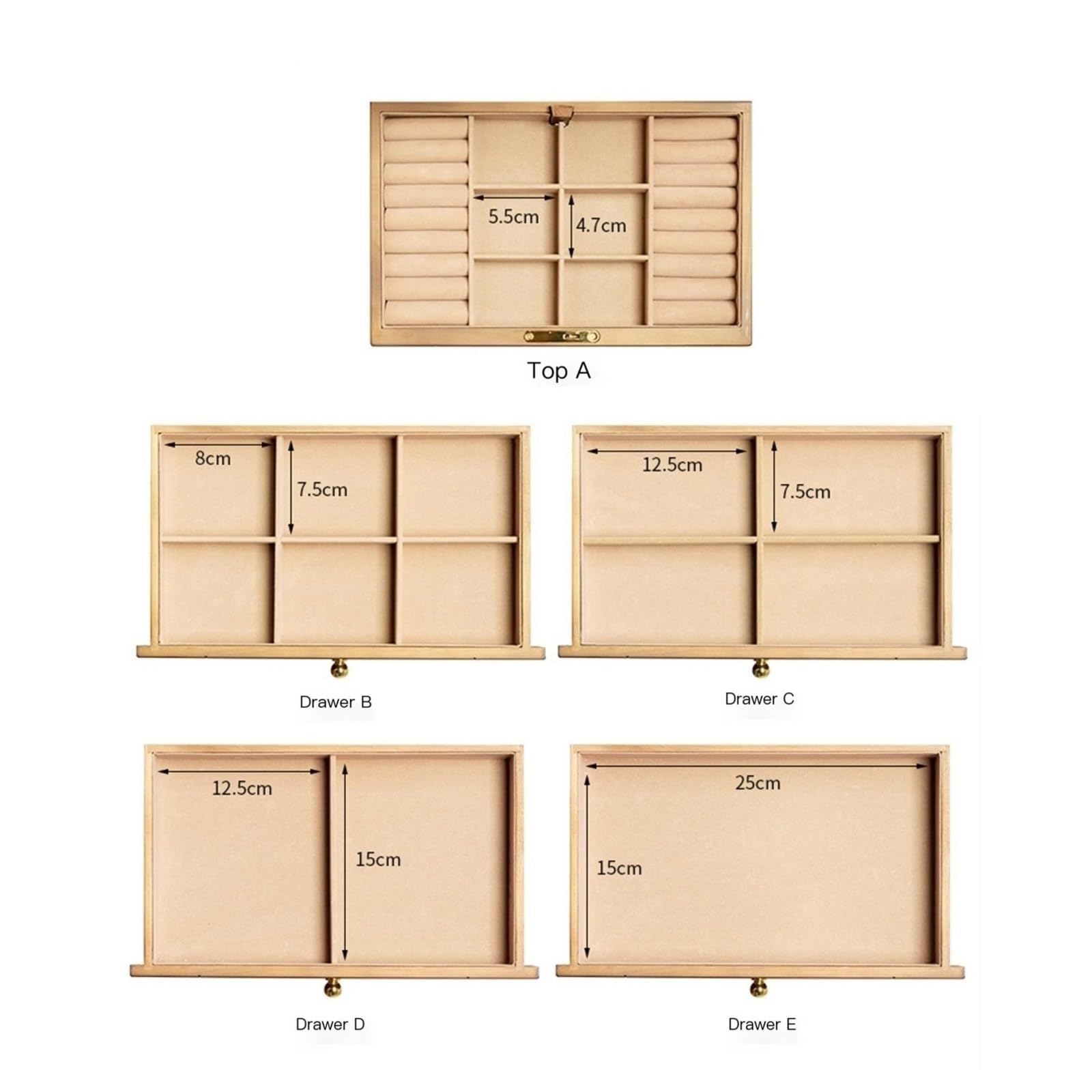 Drewniane pudełko na biżuterię dla kobiet Organizer Box firmy Solid, Jeden