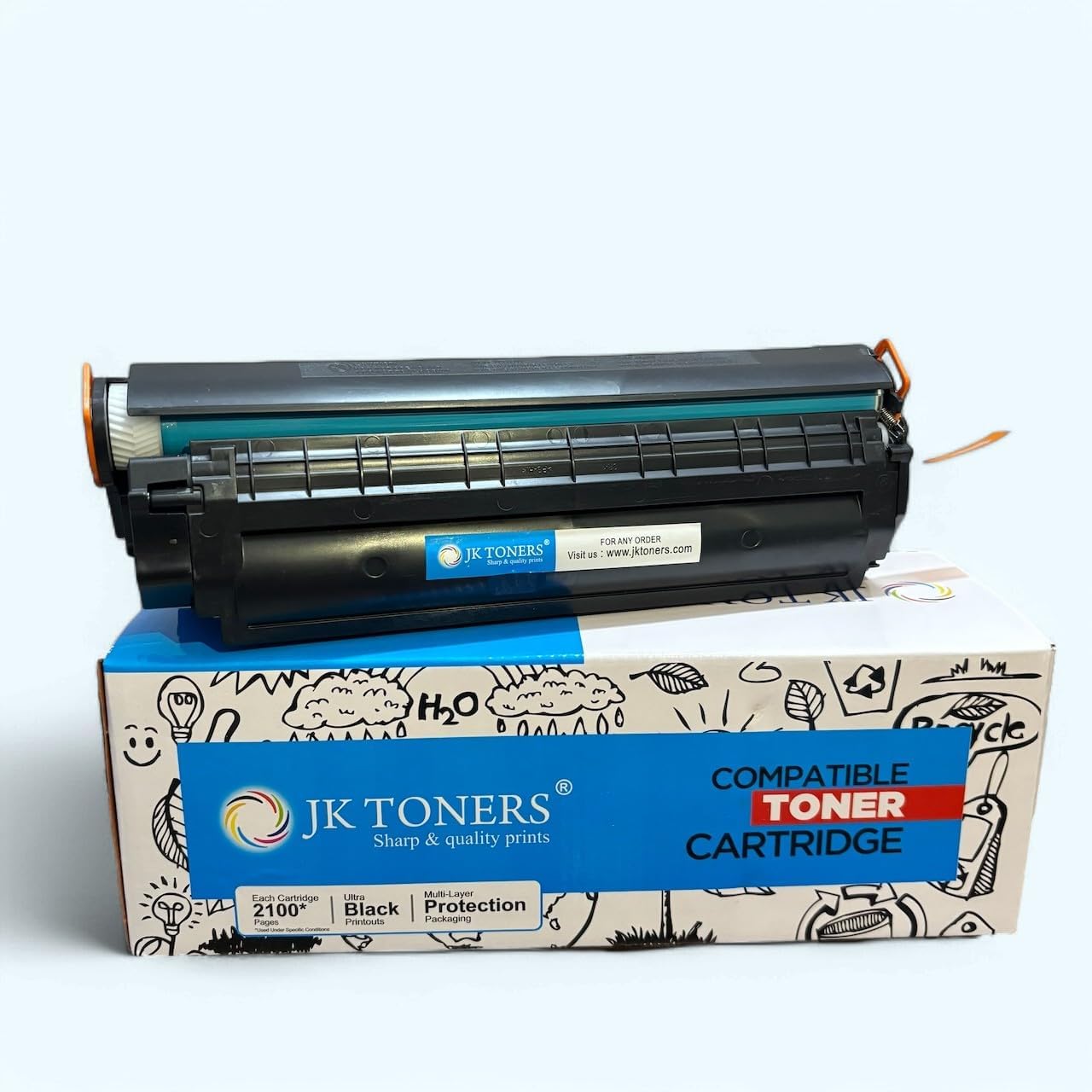JK Toners 12A Easy Refill Toner Cartridge Compatible with HP LaserJet – 1010, 1012, 1015, 1018, 1020, 1022, 1022n, 3020, 3030, 3050, 3052, 3055, M1005, M1319f | High Page Yield - 1500 (12A EasyRefill)