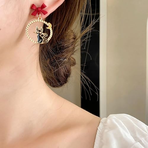 Miniatura 5 de Dijes redondos esmaltados de gato, 20 piezas, lindo colgante de gatito, accesorios de bricolaje para collar, pulsera, aretes, llavero, joyería