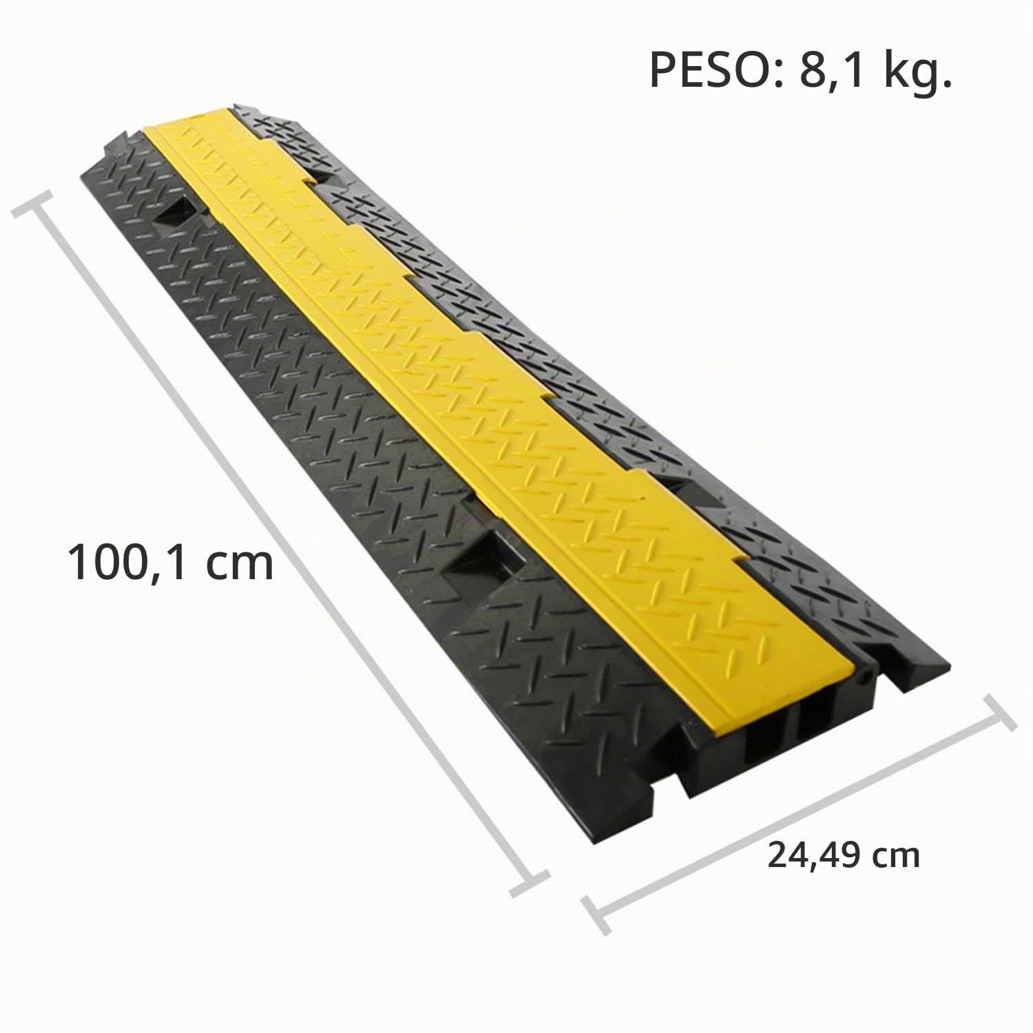 Pyle Copertura Resistente per Rampa Protettiva per Cavi - Supporta Protezione per Cavi per Carichi Pesanti a Doppio Canale da 19.958 kg con Copertura Superiore Apribile, Cavo Interno Esterno