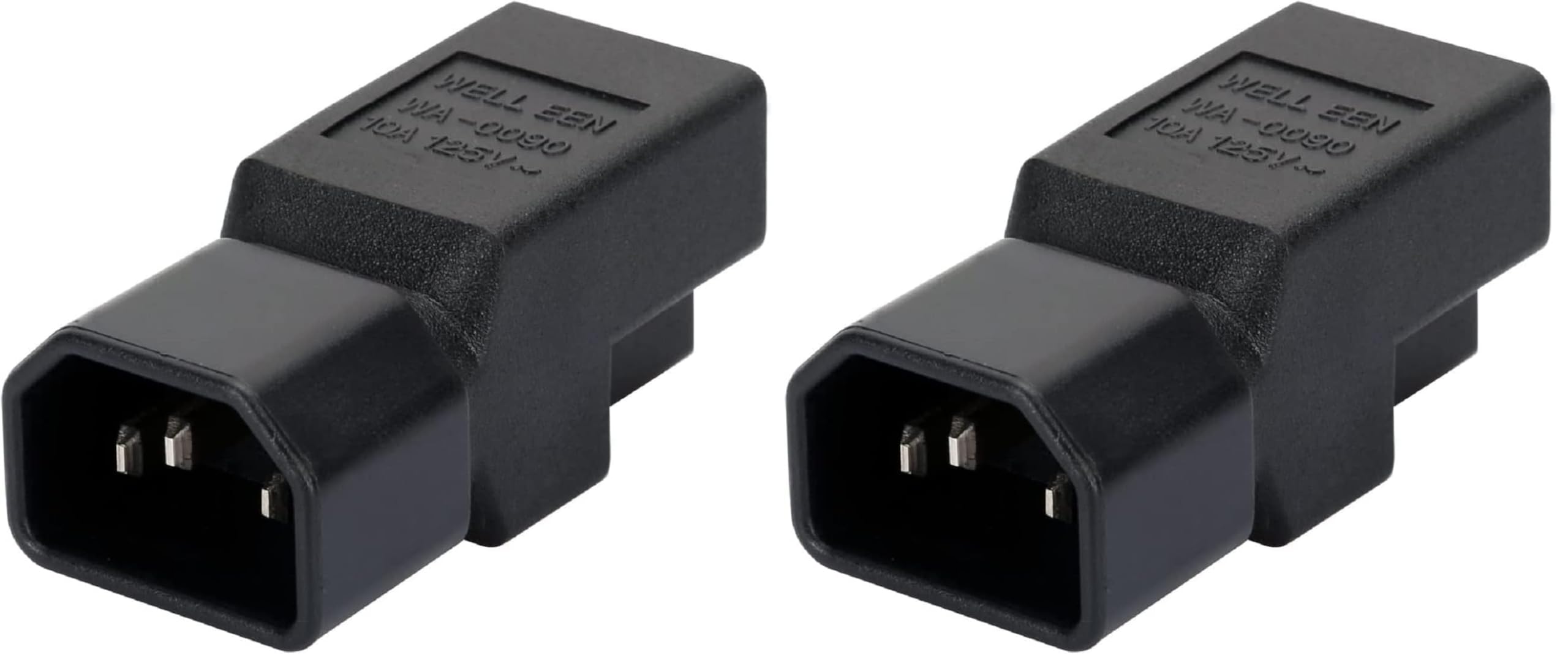 Toptekits Adapter Nema 5-15r to C14, IEC C14 Male to NEMA 5-15R Power Converter Adaptor (Pack of 2)