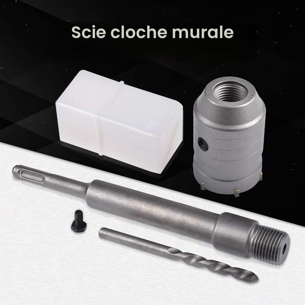 KATUR 45mm Scie Cloche à Béton Poignée Ronde SDS Plus Shank, Foret de mur de pierre de ciment de coupeur de trou de mur pour le climatiseur concret de brique
