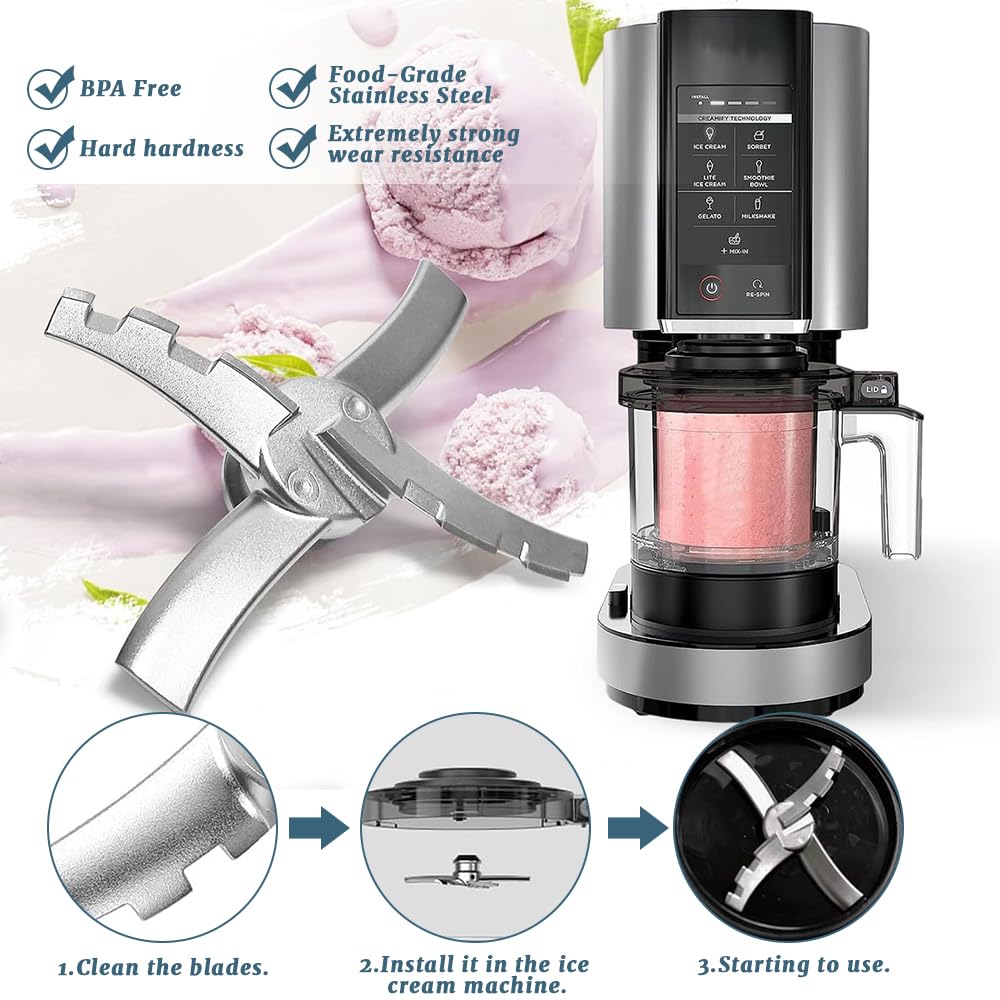 Accessoires de lame de machine à glace pour Ninja Creami NC300 Series, lames de rechange pour machine à glace WDKXCN pour crémier ninja NC301 NC299 CN301CO NC299AM