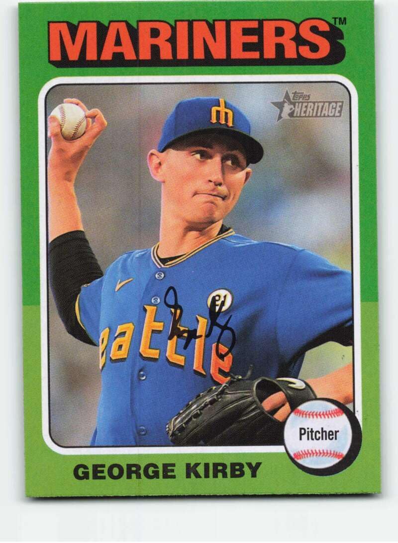 2024 Topps Heritage Baseball #60 George Kirby SP Seattle Mariners Official MLB Trading Card (Stock Photo Shown, Card in Near Mint to Mint Condition)