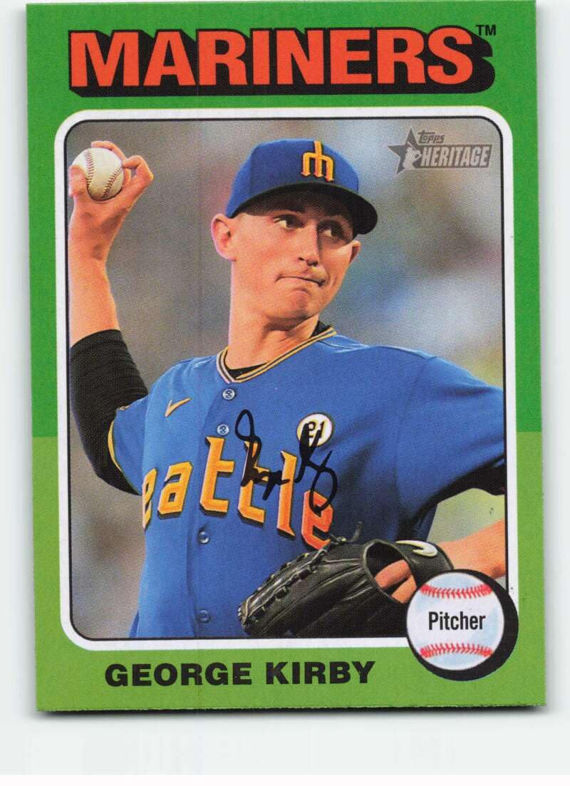 2024 Topps Heritage Baseball #60 George Kirby SP Seattle Mariners Official MLB Trading Card (Stock Photo Shown, Card in Near Mint to Mint Condition)