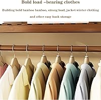 Vista 3 de Perchero con almacenamiento de zapatos, armario de bambú para almacenamiento de ropa, 63.0 x 16.5 x 55.1 in