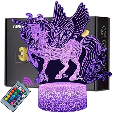 ARERG Unicorn Night Lights for Gilrs,Touch Bedside Lamp Colors Changeable with Remote,Kids Room Decor Lighting Children Birthday Christmas Unicorn Toys Gifts… Cover