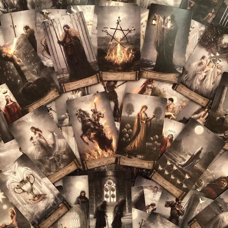 Image of AYME Heaven & Earth Tarot Card Game In A Tin, A 78-Card Deck Gilded Black (Limited Edition), 400 Gsm Black Core Cardstock (Style 2)