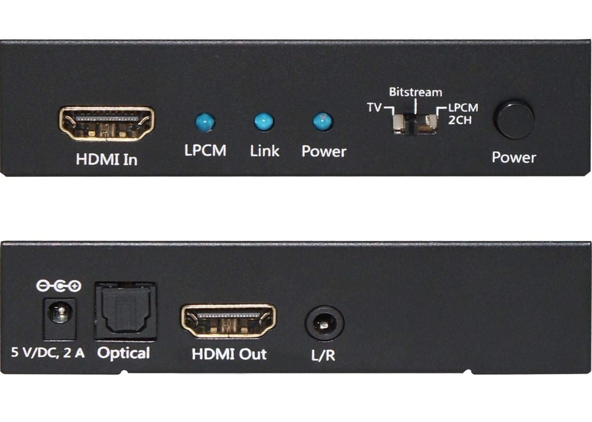 Techly 025749 Estrattore Audio LPCM 2CH da HDMI 4K 60Hz YUV4:4:4 Nero